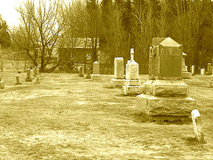 Immaculate heart of Mary cemetery - Churubusco. NY. USA.  March  29th 2009 - Sepia