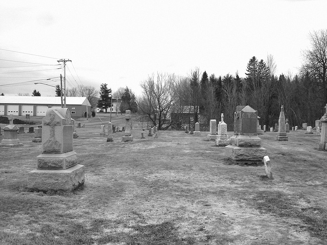 Immaculate heart of Mary cemetery - Churubusco. NY. USA.  March  29th 2009-  B & W