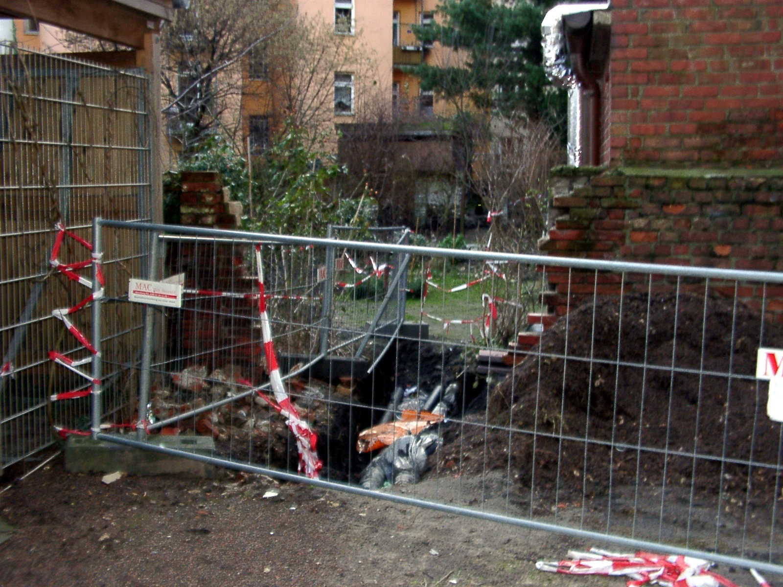 The backyard during renovation