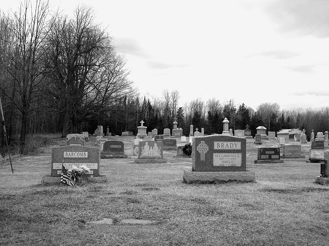 Immaculate heart of Mary cemetery - Churubusco. NY. USA.  March  29th 2009-  B & W