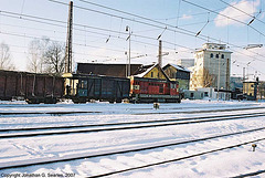 Class 742 Diesel With Freight In The Snow, Cercany, Bohemia(CZ), 2007