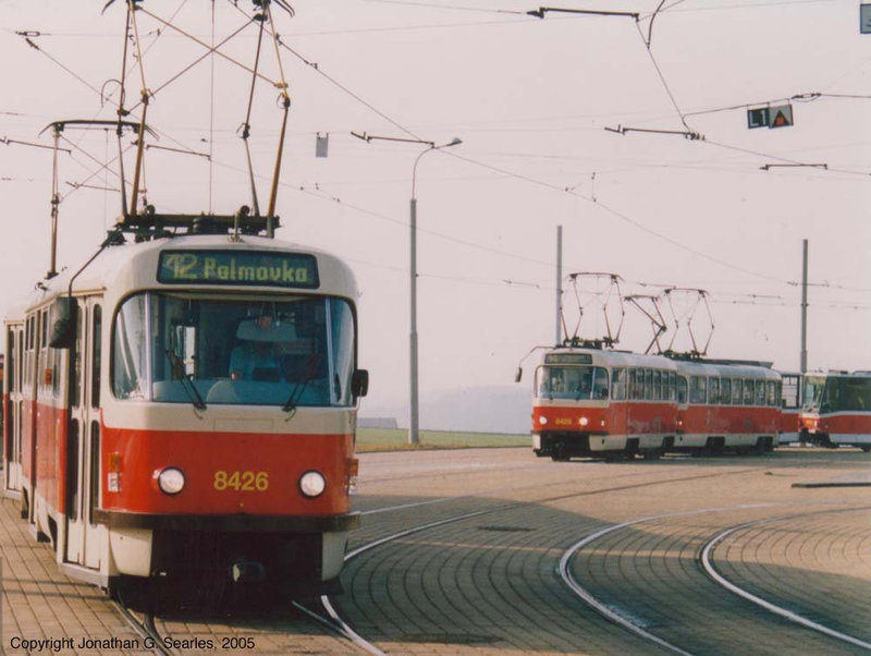 Tatra T3 and T6A5 trams, Sidliste Barrandov, Prague, CZ, 2005