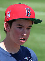 Boston Fan at Hohokam Stadium (9845)