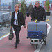 Mature blonde Lady in hammer heeled boots   /  Brussels airport -   October 19th 2008.