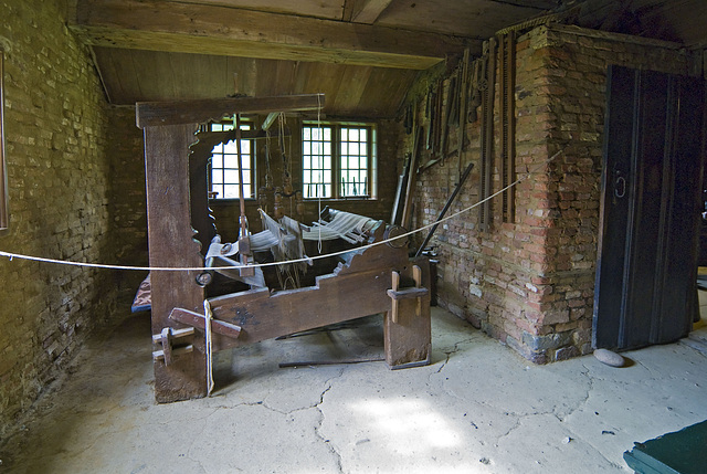 Hand loom - ancient Frisian house interior Hand loom - ancient Frisian house interior