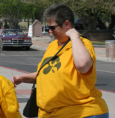 Iowa Fan at Hohokam Stadium (9801)