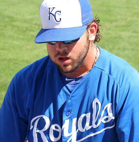 Mike Moustakas Signing Autographs (9828)