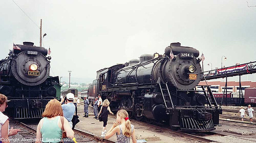 ex-CN #2317 and #3254 At Steamtown During the 1995 NRHS Convention, Scranton, PA, USA, 1995