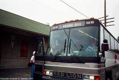 Wrong Bus, 1995 NRHS National Convention, Pocono Summit, PA, USA, 1995