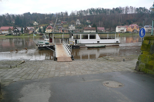 Frühjahrshochwasser bei Wehlen März 2009