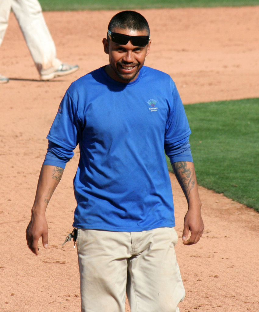 Groundskeepter at Hohokam Stadium (0695)