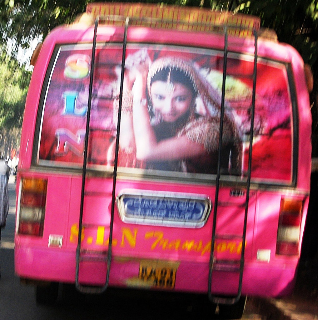 Pink bus