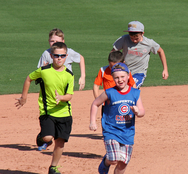 Kids Running The Bases at Hohokam Stadium (0712)