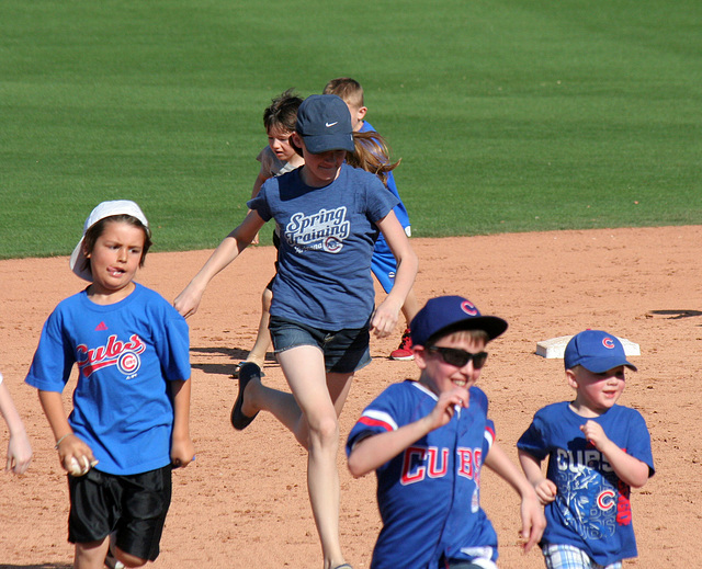 Kids Running The Bases at Hohokam Stadium (0725)