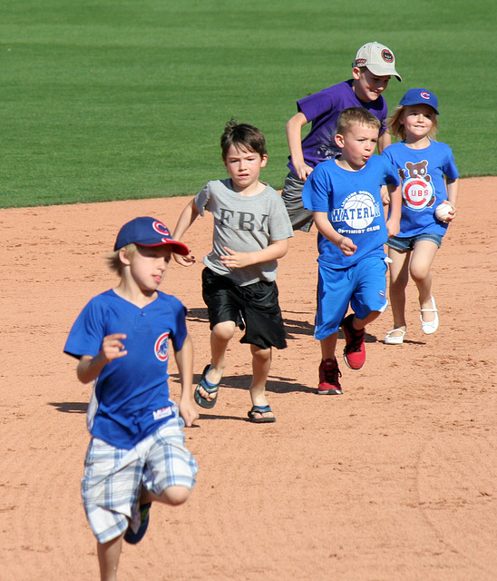 Kids Running The Bases at Hohokam Stadium (0729)