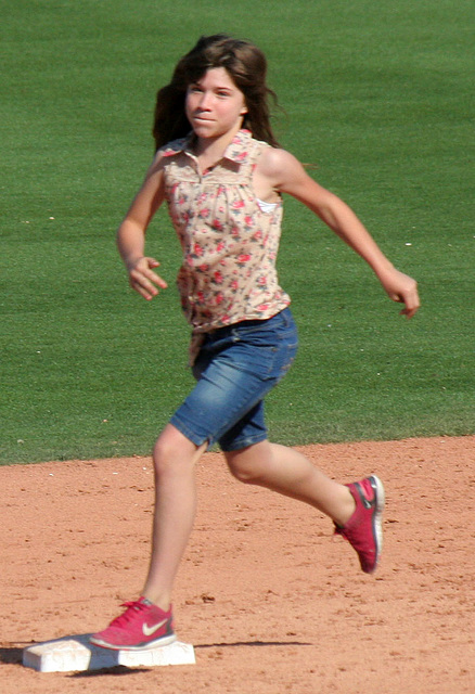 Kids Running The Bases at Hohokam Stadium (0731)