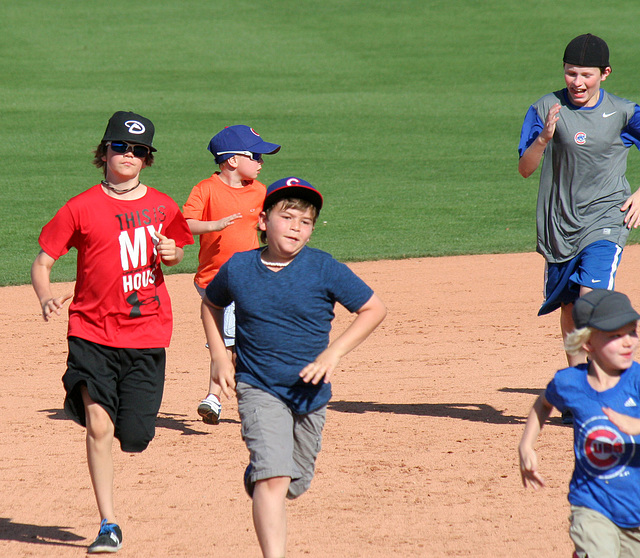 Kids Running The Bases at Hohokam Stadium (0843)