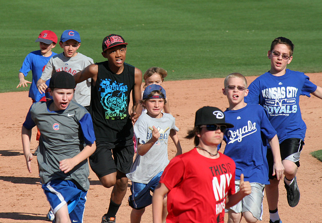 Kids Running The Bases at Hohokam Stadium (0847)