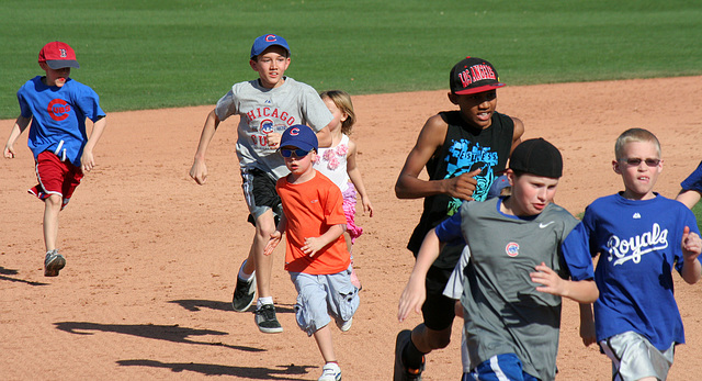 Kids Running The Bases at Hohokam Stadium (0850)