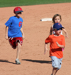 Kids Running The Bases at Hohokam Stadium (0853)