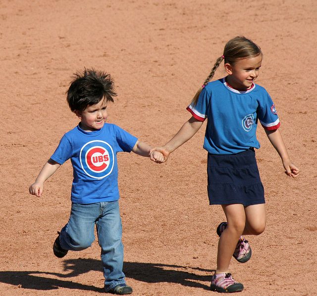 Kids Running The Bases at Hohokam Stadium (0863)