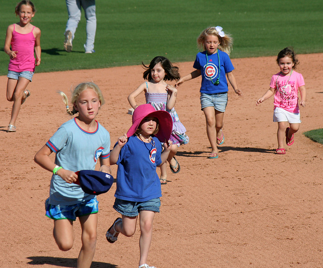 Kids Running The Bases at Hohokam Stadium (0744)