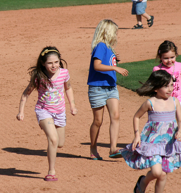 Kids Running The Bases at Hohokam Stadium (0751)