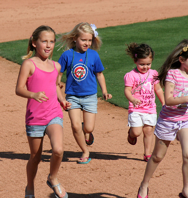 Kids Running The Bases at Hohokam Stadium (0753)