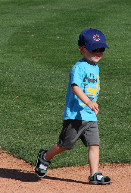 Kids Running The Bases at Hohokam Stadium (0818)