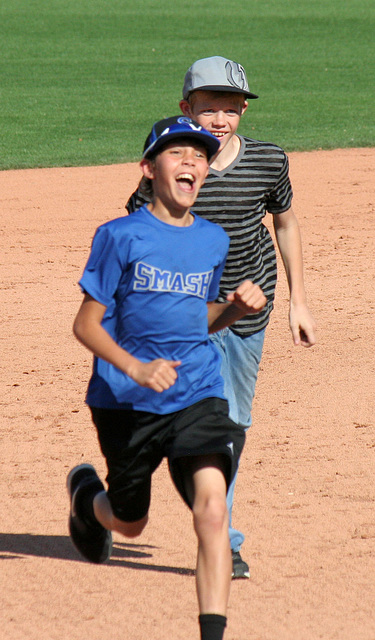 Kids Running The Bases at Hohokam Stadium (0820)