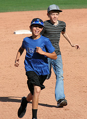 Kids Running The Bases at Hohokam Stadium (0822)