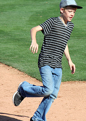 Kids Running The Bases at Hohokam Stadium (0825)