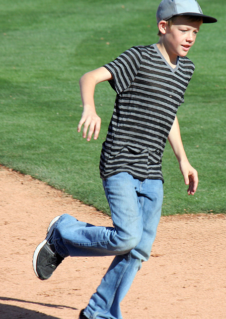 Kids Running The Bases at Hohokam Stadium (0825)