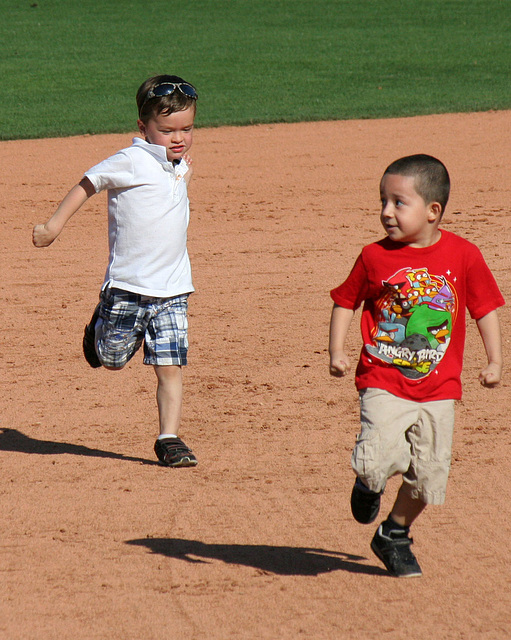 Kids Running The Bases at Hohokam Stadium (0835)