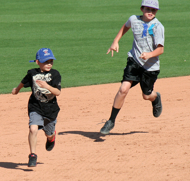 Kids Running The Bases at Hohokam Stadium (0771)