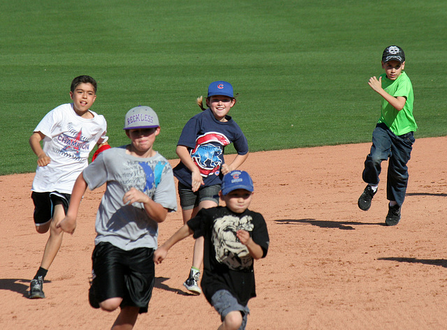 Kids Running The Bases at Hohokam Stadium (0773)
