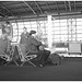 Mature trio / 3 Dames matures - Brussels airport -  October 19th 2008 - Black & white  with photofilter.