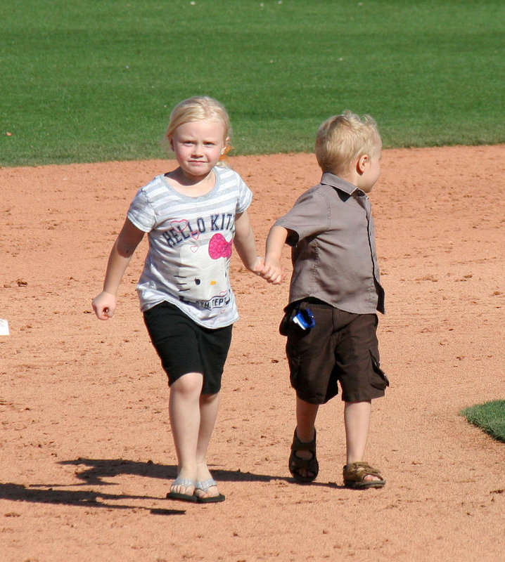 Kids Running The Bases at Hohokam Stadium (0807)