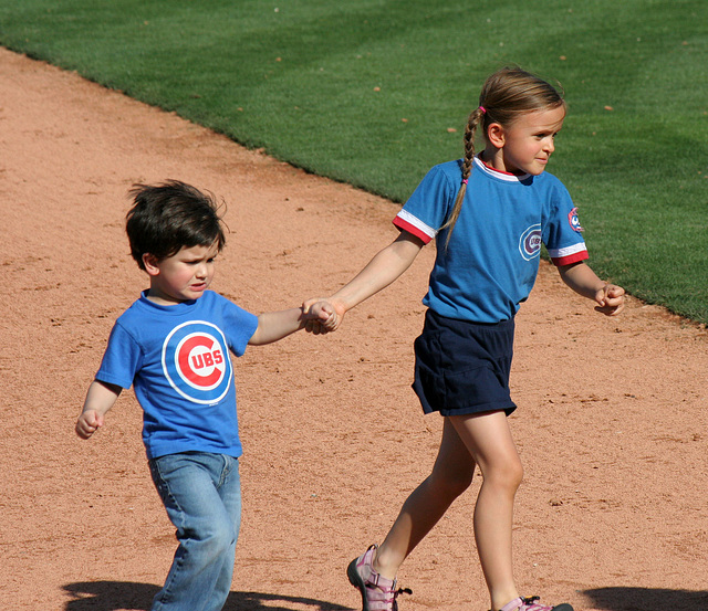 Kids Running The Bases at Hohokam Stadium (0864)