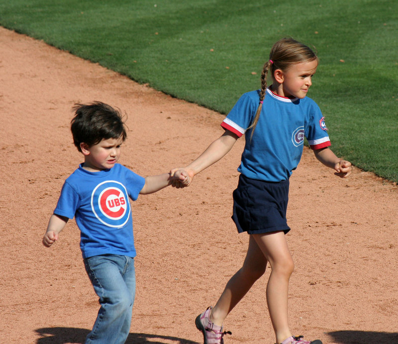 Kids Running The Bases at Hohokam Stadium (0864)