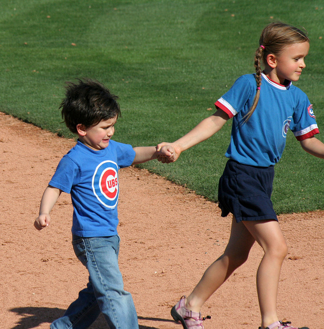Kids Running The Bases at Hohokam Stadium (0865)