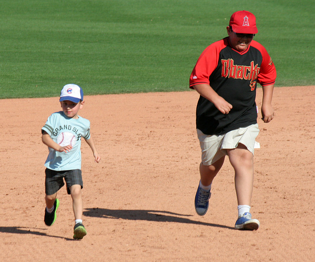 Kids Running The Bases at Hohokam Stadium (0869)