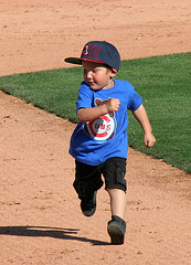 Kids Running The Bases at Hohokam Stadium (0876)