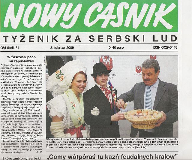 Nowy Casnik - soraba gazeto en Germanio!