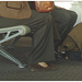 Mature Lady in high heels / Dame mature en talons hauts - Brussels airport -  October 19th 2008.