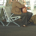 Mature Lady in high heels / Dame mature en talons hauts -  Brussels airport -  October 19th 2008.