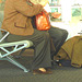 Mature Lady in high heels / Dame mature en talons hauts -  Brussels airport -  October 19th 2008.
