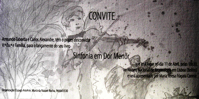 Facsimile of the invitation for the new titlle session of "Sinfonia em Dor Menor "