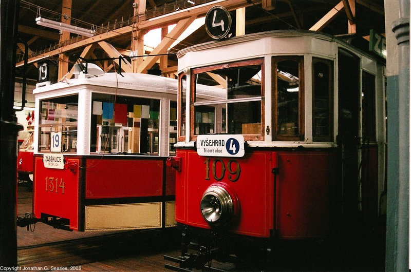 DPP #1314&109, Prague Public Transport Museum, Stresovice, Prague, CZ, 2005