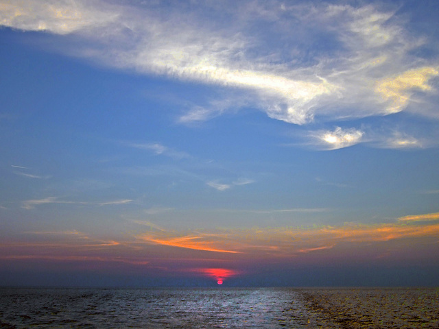 Sunset at the last evening in Burma